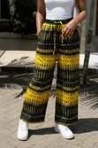 Chichi Wide Leg Kitenge Pants - Black & Yellow - 4