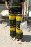 Chichi Wide Leg Kitenge Pants - Black & Yellow - 5