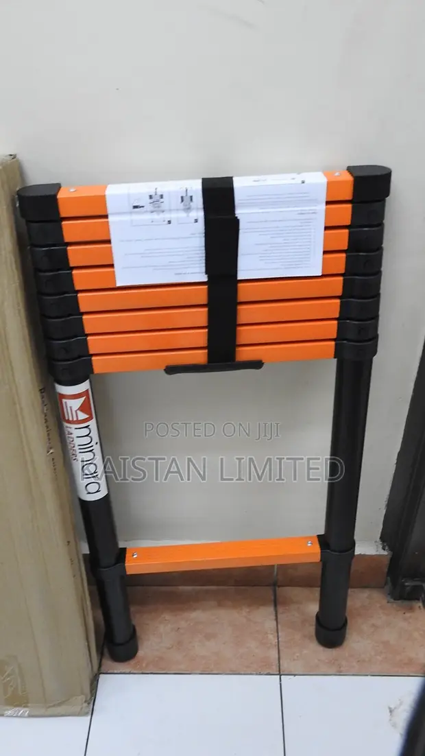 Minara 3.5M Telescopic Ladder / 9 Step Folding Ladder - 1