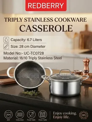 Triply Stainless Steel Casserole 6.7L