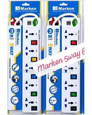 Marken 5-Way Extension Socket Mpya Kabisa