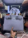 Brand New Hermes 30cm Birkin Bag (Ostrich Leather Detail) - 4