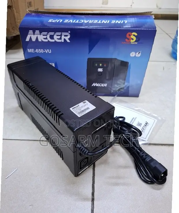 Mecer 650VA UPS - Line Interactive Computer Backup - 1
