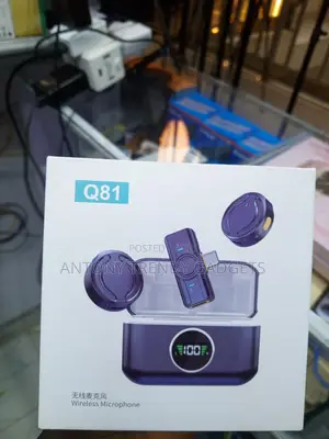 Q81 Dual Wireless Lavalier Microphone Kit yenye Digital Battery Display