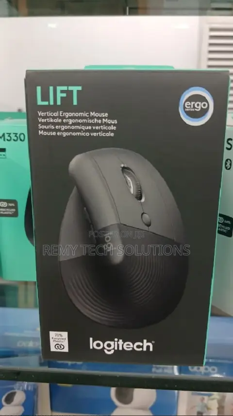 Logitech Lift Vertical Ergonomic Wireless Mouse - 1