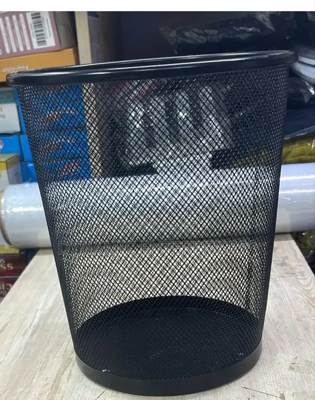 9L Metallic Mesh Dust Bin - Black - 1