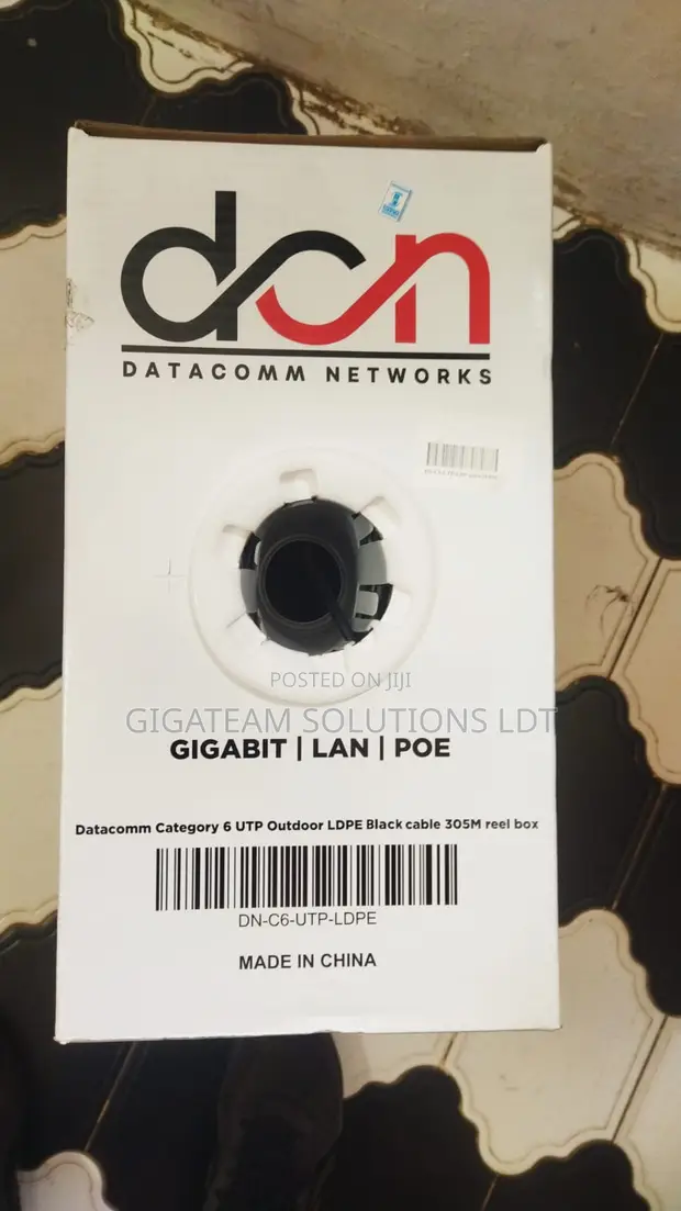 Datacomm 305m Outdoor U/UTP Cat6 Network Cable (Black) - 1
