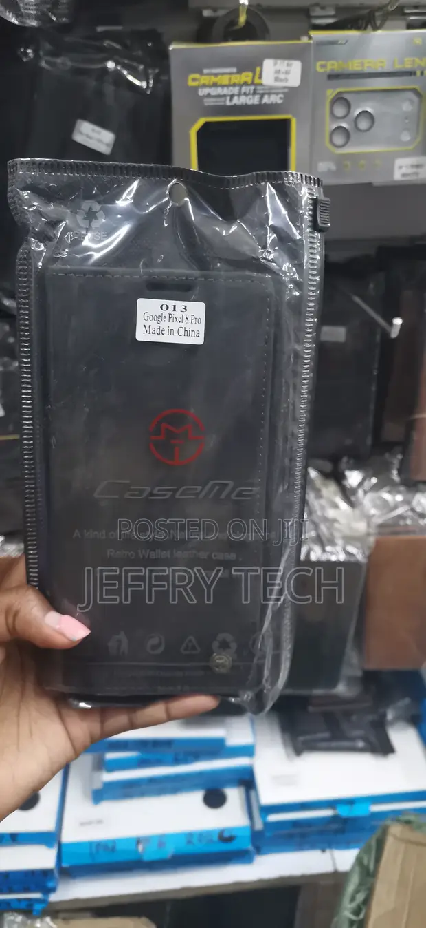 Black Leather Wallet Flip Case for Google Pixel 8 Pro - 1