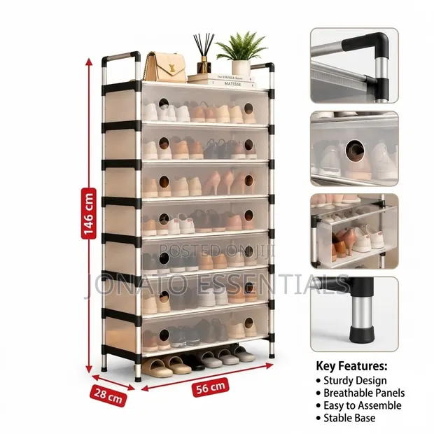 7 Layer Shoe Rack Organizer Cabinet Isiyoingiza Vumbi - 1