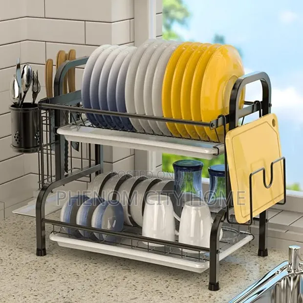 Double Layer Countertop Dish Rack - 1