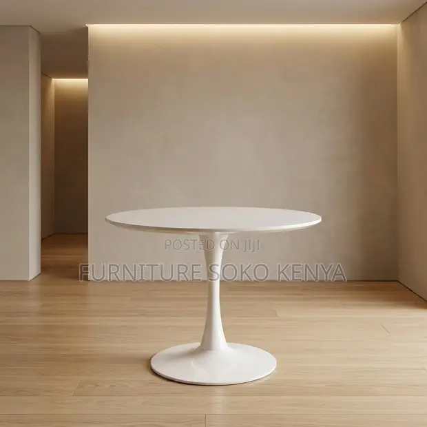 Round White Tulip Coffee Table - 1