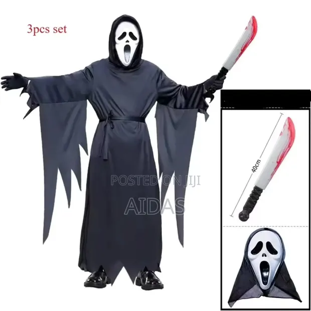 3-in-1 Grim Reaper Halloween Costume - 1