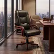 Executive High Leather Office Chair - Brown - 2