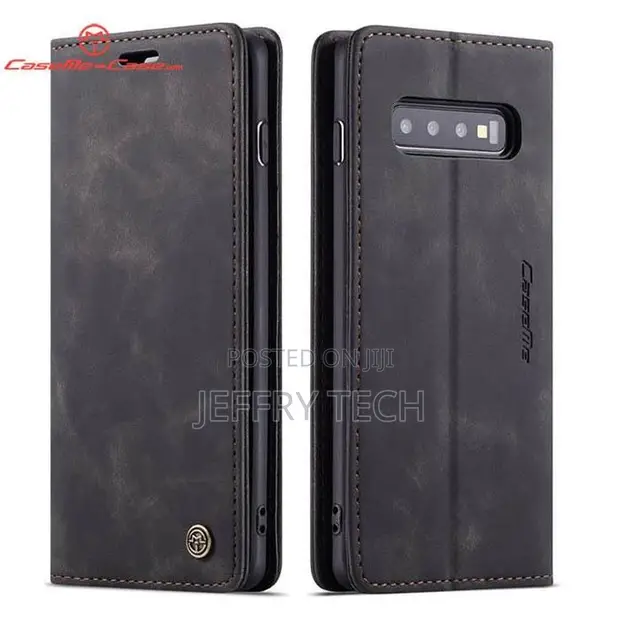 Caseme Leather Flip Case for Samsung Galaxy S10 5G - Black - 1
