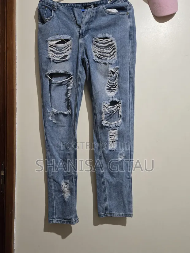 Thrifted Blue Denim Skinny Jeans - Saizi S ya Wanawake - 1