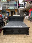 Brand New Black Panel Bed 5x6 + Mattress - 1