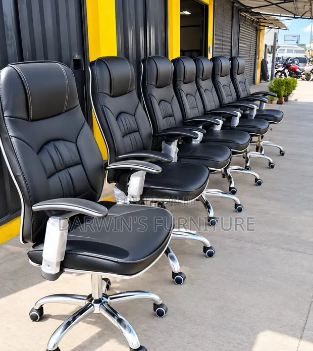 Boss Office Products Black Leather Adjustable Office Chair - 1