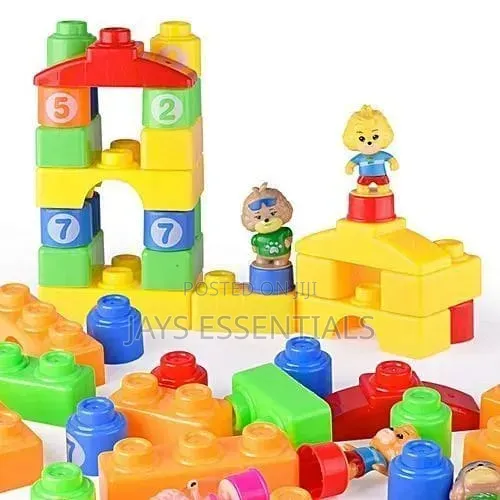 58pc Kids Educational Building Blocks with Numbers & Figures - 1