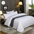 Set ya Duvet Cover 6-Piece Nyeupe ya Satin yenye Michirizi - 3