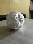 White Round Rugged Vase - 1