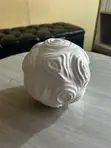 White Round Rugged Vase - 2