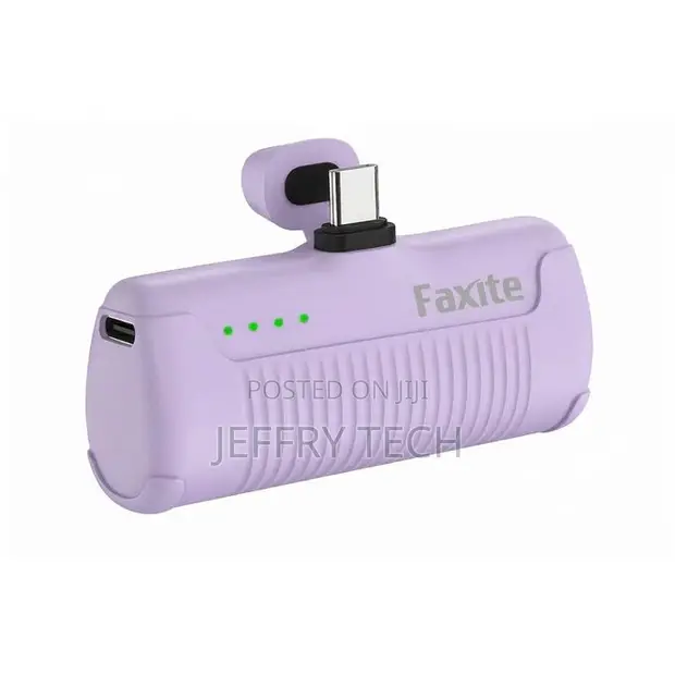 Faxite A05 Mini Pocket Power Bank - 5000mAh, Type-C, Purple - 1
