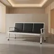 Three Seater Padded Upholstered Office Bench - 2
