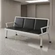 Three Seater Padded Upholstered Office Bench - 3