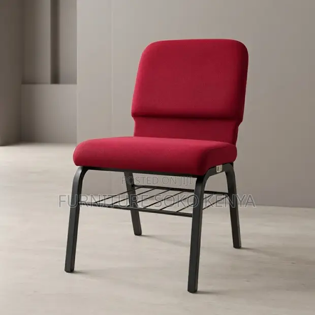 Red Heavy Cushioned Church Event Chairs - 1