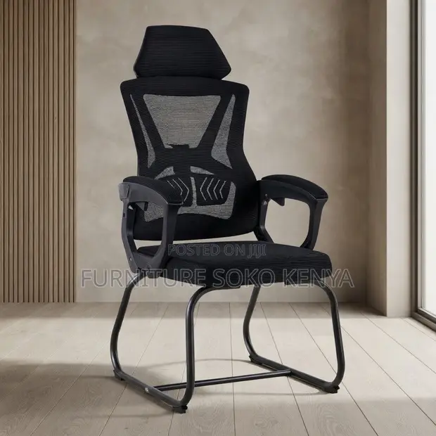 High Backrest Office Chair with Fixed Armrest - 1
