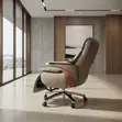 Executive CEO Heavy Leather Office Chair - Brown - 5