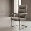 Modern Gray Executive Leather Visitor Chair - 1