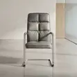 Modern Gray Executive Leather Visitor Chair - 5