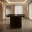 1.2m Mahogany Round Boardroom Table - 3