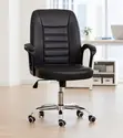 Medium Back Black Executive Leather Desk Chair - 2