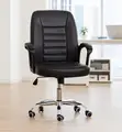 Medium Back Black Executive Leather Desk Chair - 4