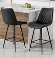 Leather Non-Adjustable Swivel Barstool - 2