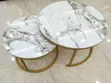 Set of 2 Marble-Effect Nesting Coffee Tables - 1