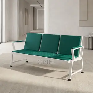 Kiti cha Mapokezi cha Ngozi cha 3-Seater Kijani