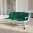 Kiti cha Mapokezi cha Ngozi cha 3-Seater Kijani - 1