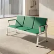 Kiti cha Mapokezi cha Ngozi cha 3-Seater Kijani - 2