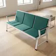 Kiti cha Mapokezi cha Ngozi cha 3-Seater Kijani - 3