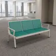 Kiti cha Mapokezi cha Ngozi cha 3-Seater Kijani - 4