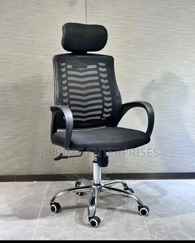 Headrest Office Chair - Black - 1