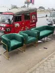 Green Velvet Waiting Chair & Manicure Chairs - 1