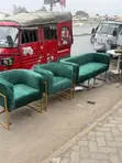 Green Velvet Waiting Chair & Manicure Chairs - 2
