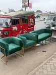 Green Velvet Waiting Chair & Manicure Chairs - 3