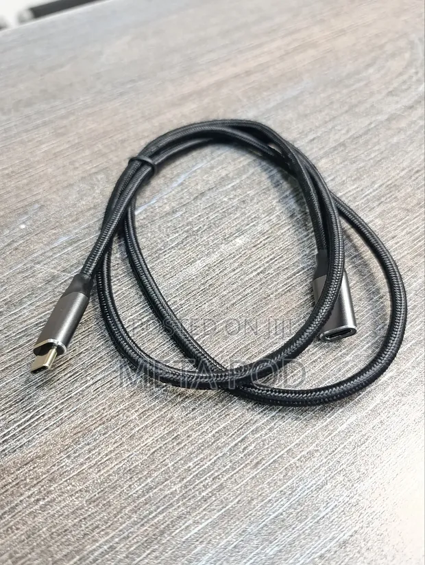 Kebo ya Kupanua ya USB-C Kiume hadi Kike - Nyeusi - 1