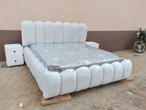 6x6 Fluted Velvet Bed Frame with 2 Side Beds
