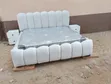 6x6 Fluted Velvet Bed Frame with 2 Side Beds - 2